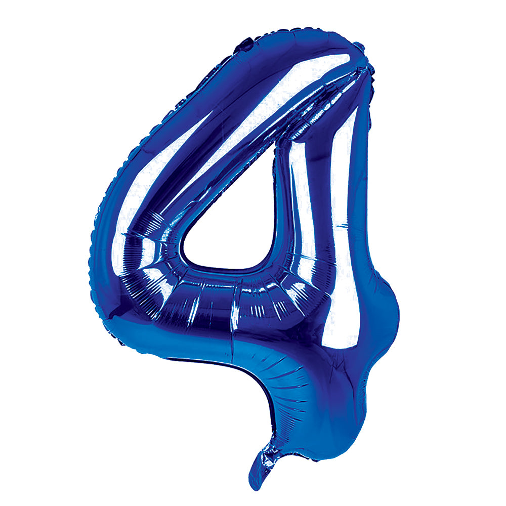 Giant Foil Dark Blue 4 Number Balloon