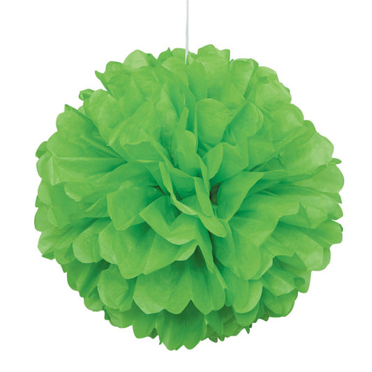 Lime Green Solid 16" Hanging Tissue Pom Pom