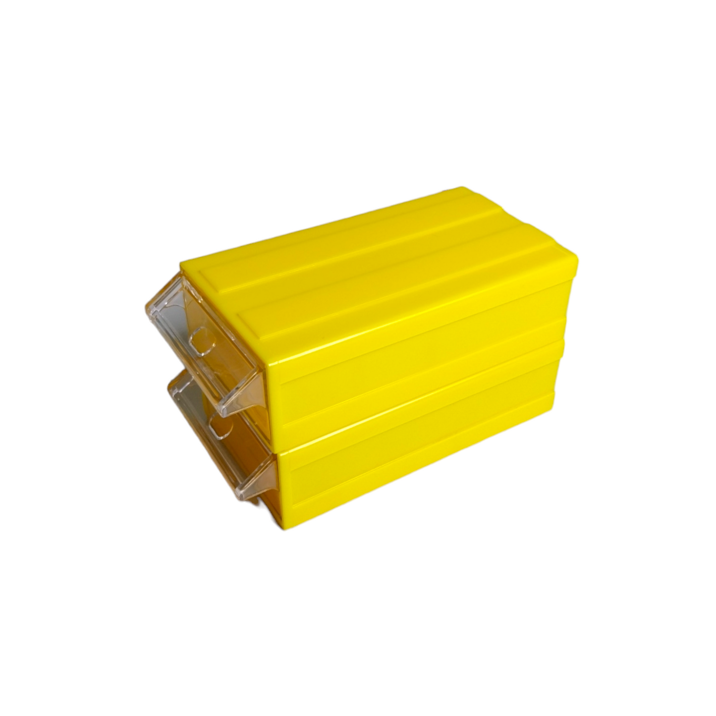 Yellow Stackable Plastic Storage Drawers L183xW110xH61mm with Removable Compartments