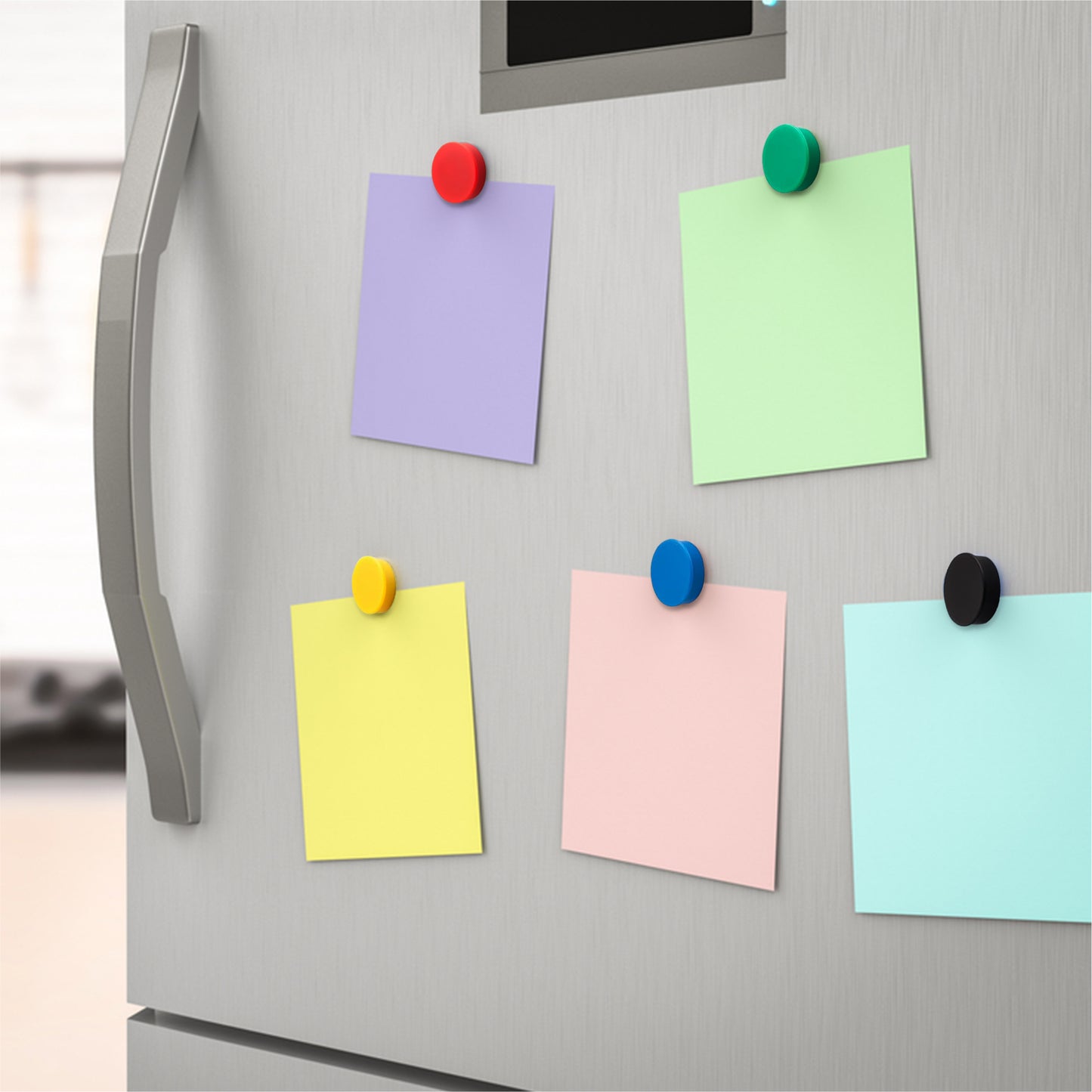 Pack of 36 Green Coloured Round Flat Magnets - 24mm Whiteboard Notice Board Office Fridge