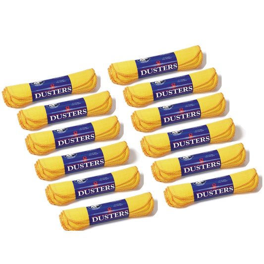 Pack of 96 Globe Mill Textiles Household Yellow Dusters