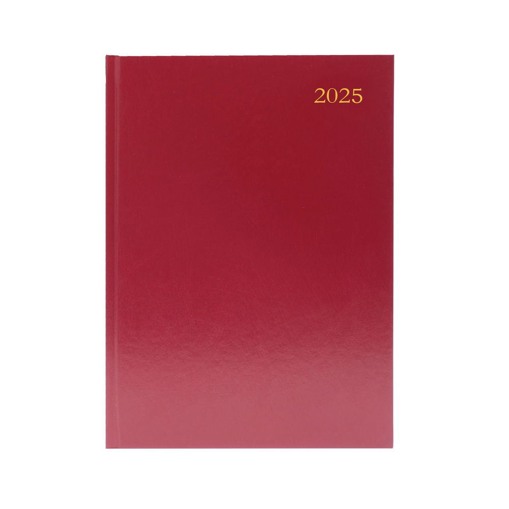 2025 A5 Week To View Burgundy Desk Diary