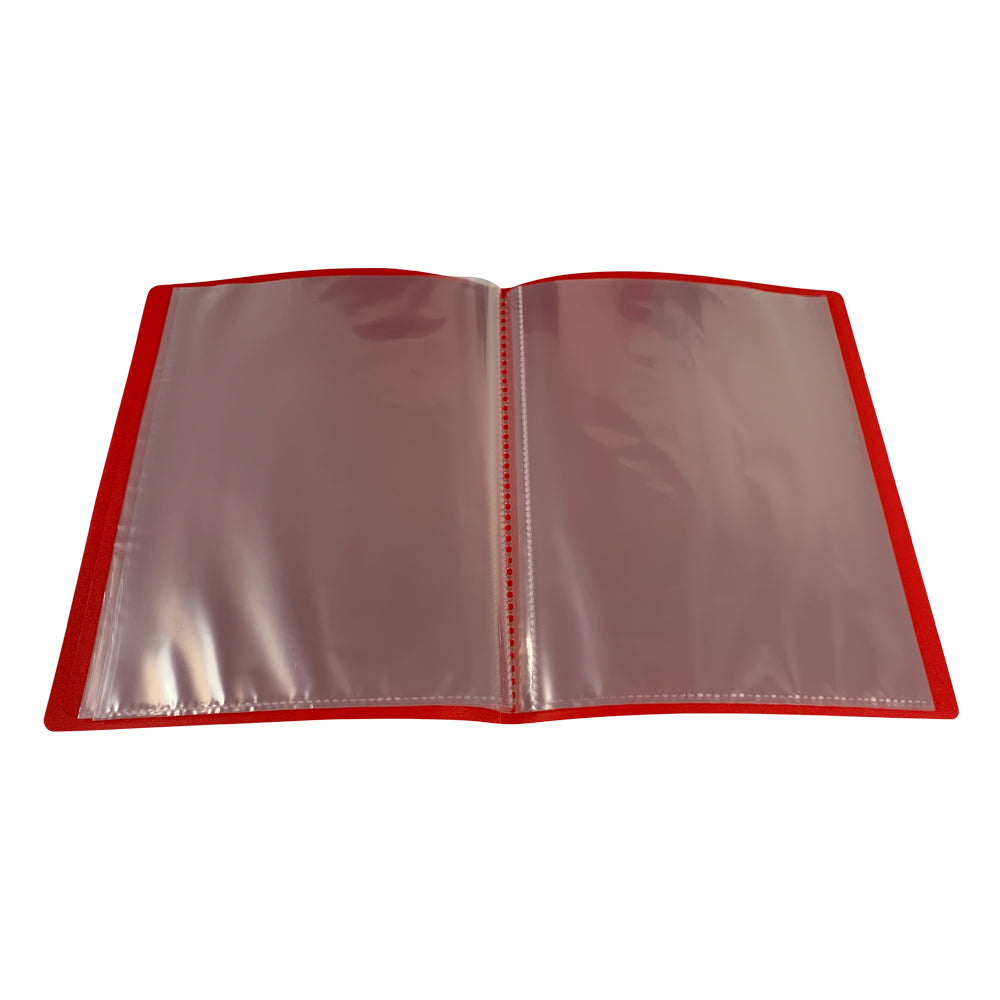 A5 Red Flexible Cover 20 Pocket Display Book