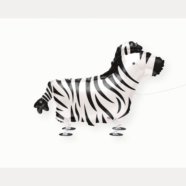 Walking Pet Zebra Foil Balloon