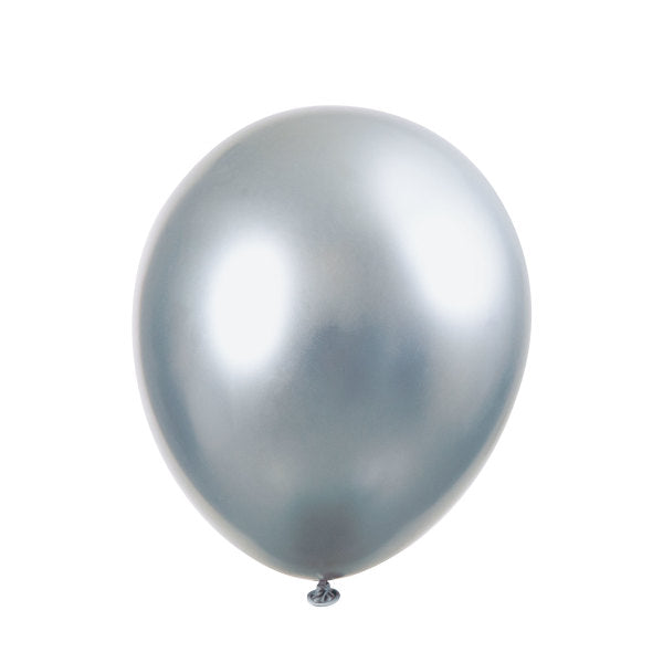 Pack of 6 Silver Platinum 11" Latex Balloons