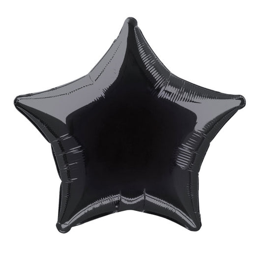 20" Black Solid Star Foil Balloon