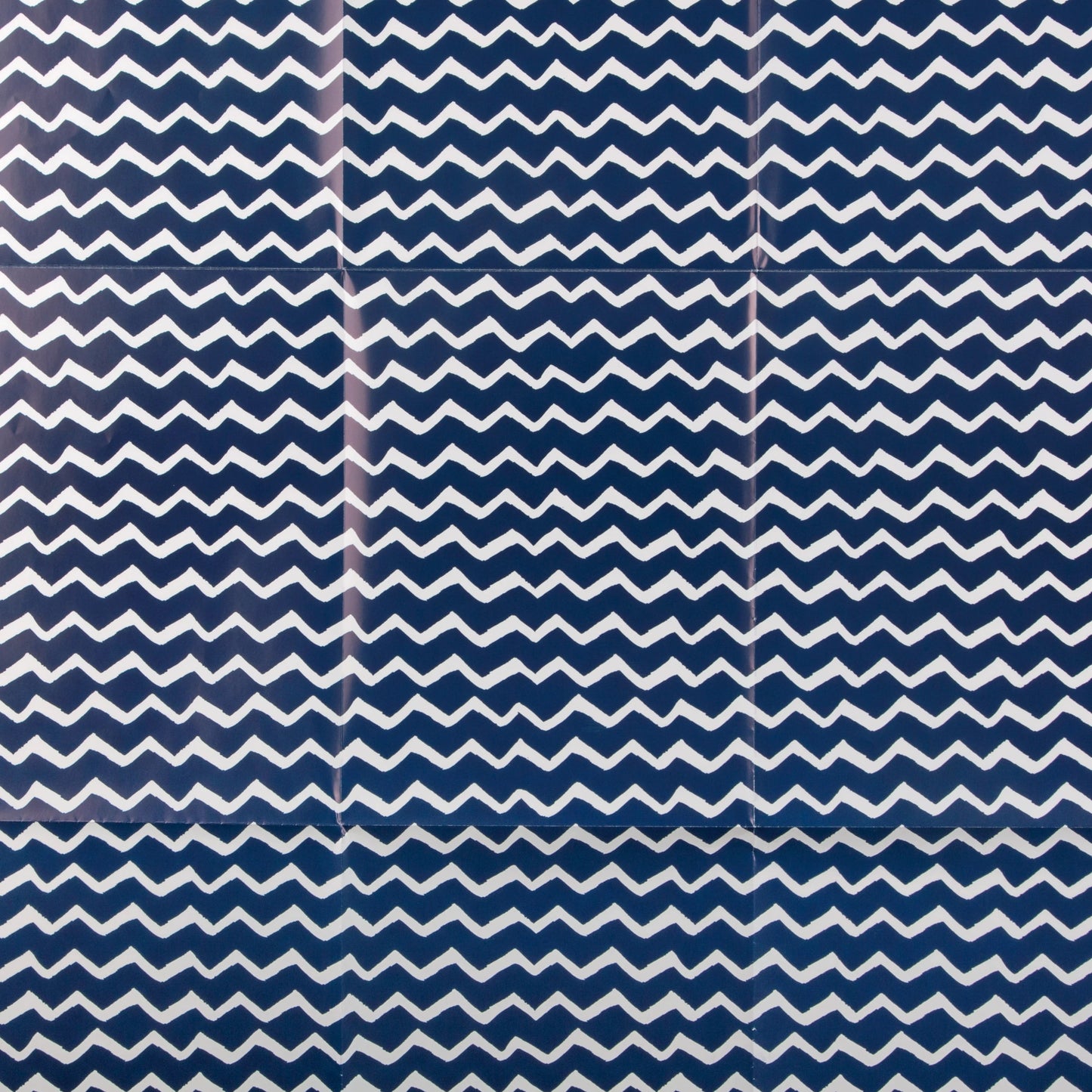 Blue Zig-Zag Stripes Design Any Occasion Wrapping Paper and Tag Pack of 2 Sheets 2 Tags