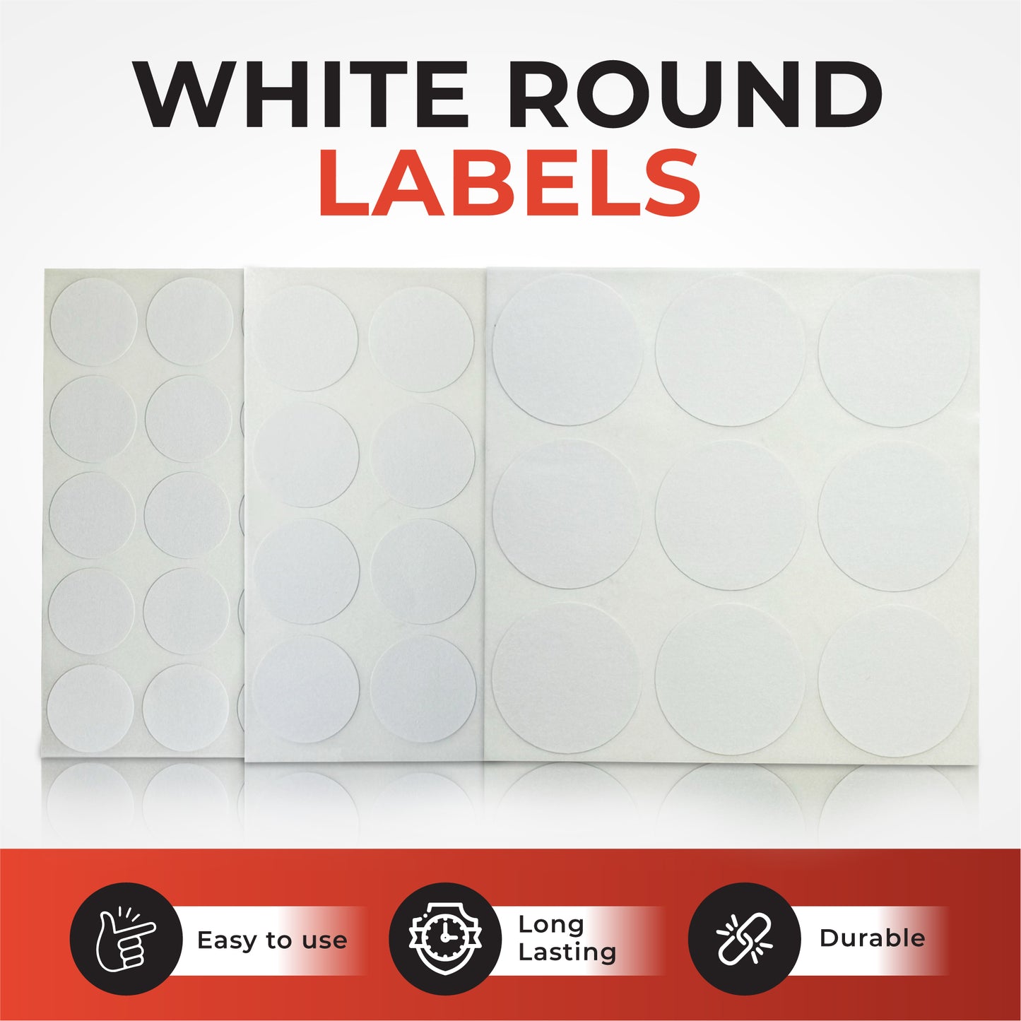 Pack of 840 White 24mm Round Labels - Stickers