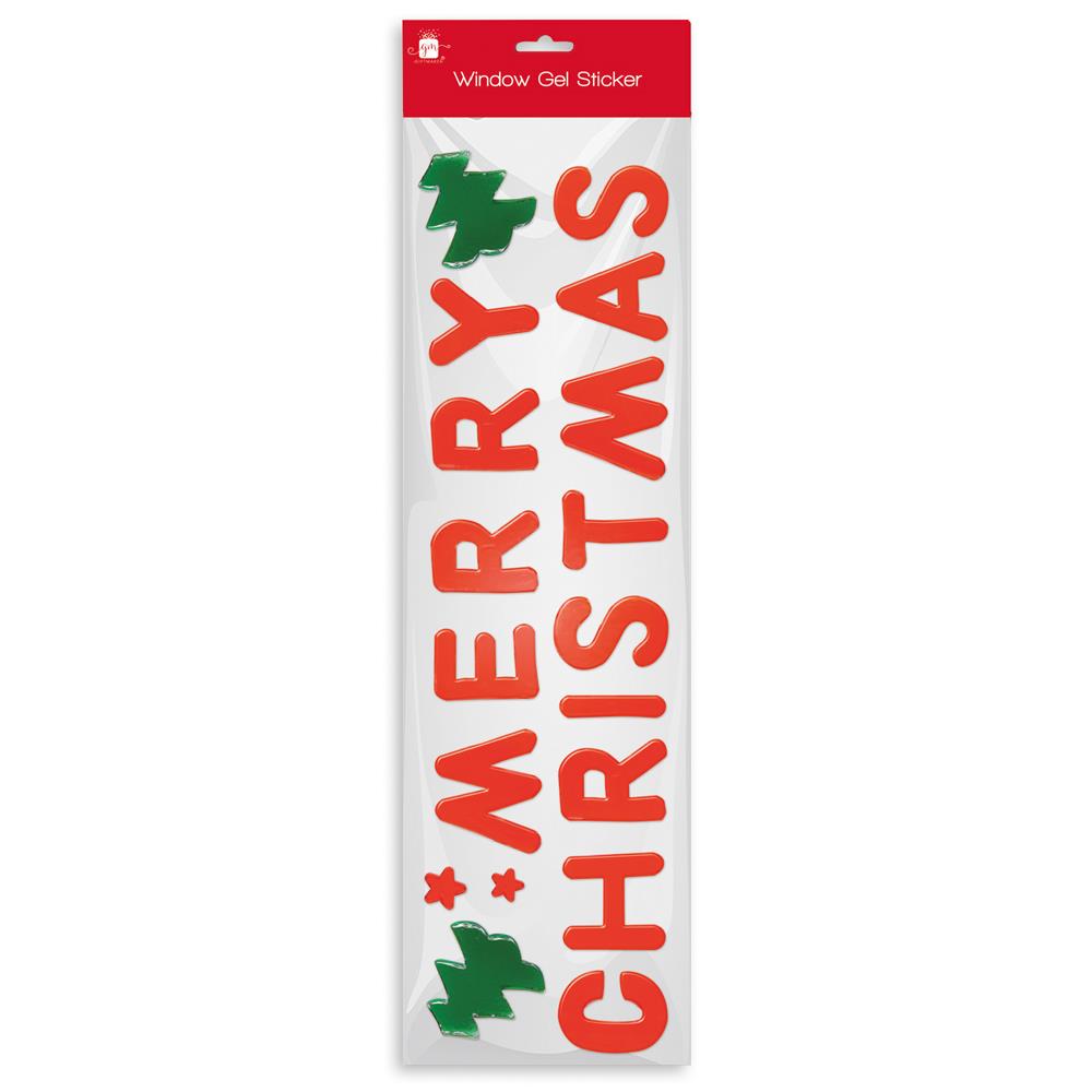 Merry Christmas Window Gel Sticker