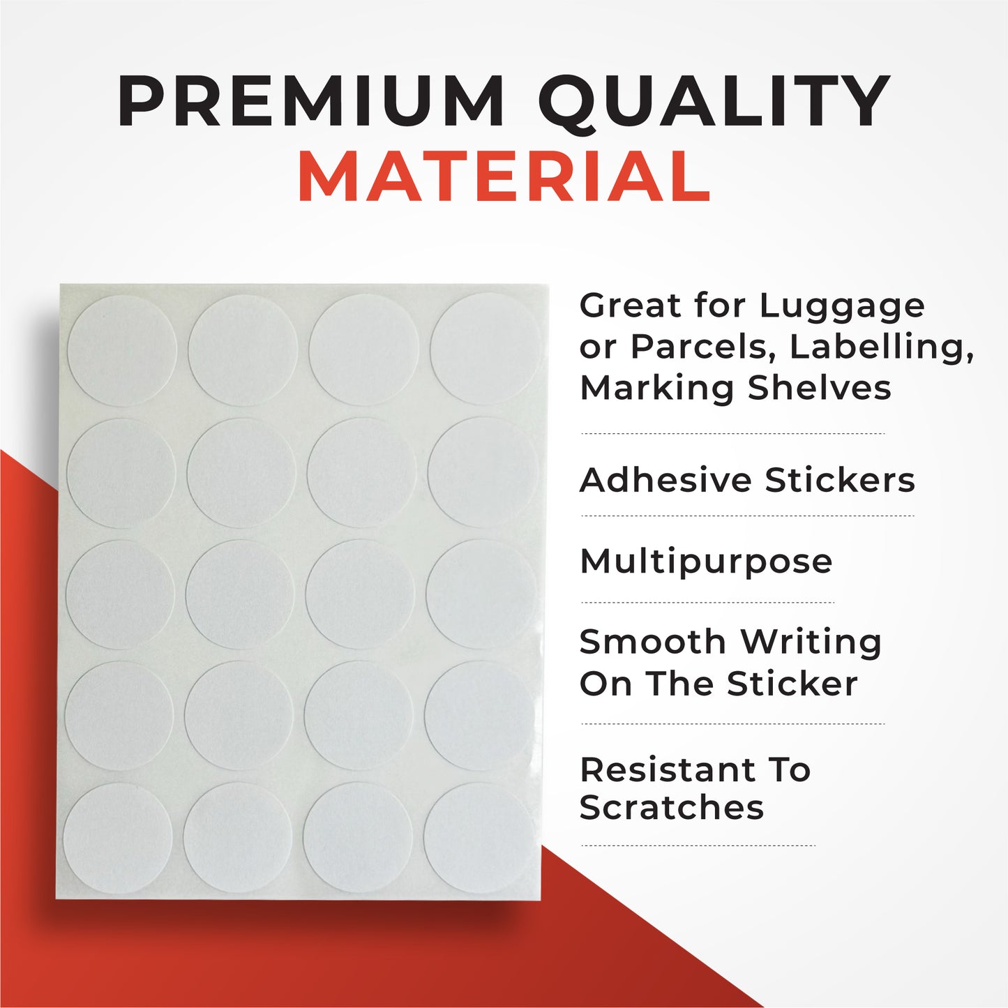 Pack of 840 White 24mm Round Labels - Stickers