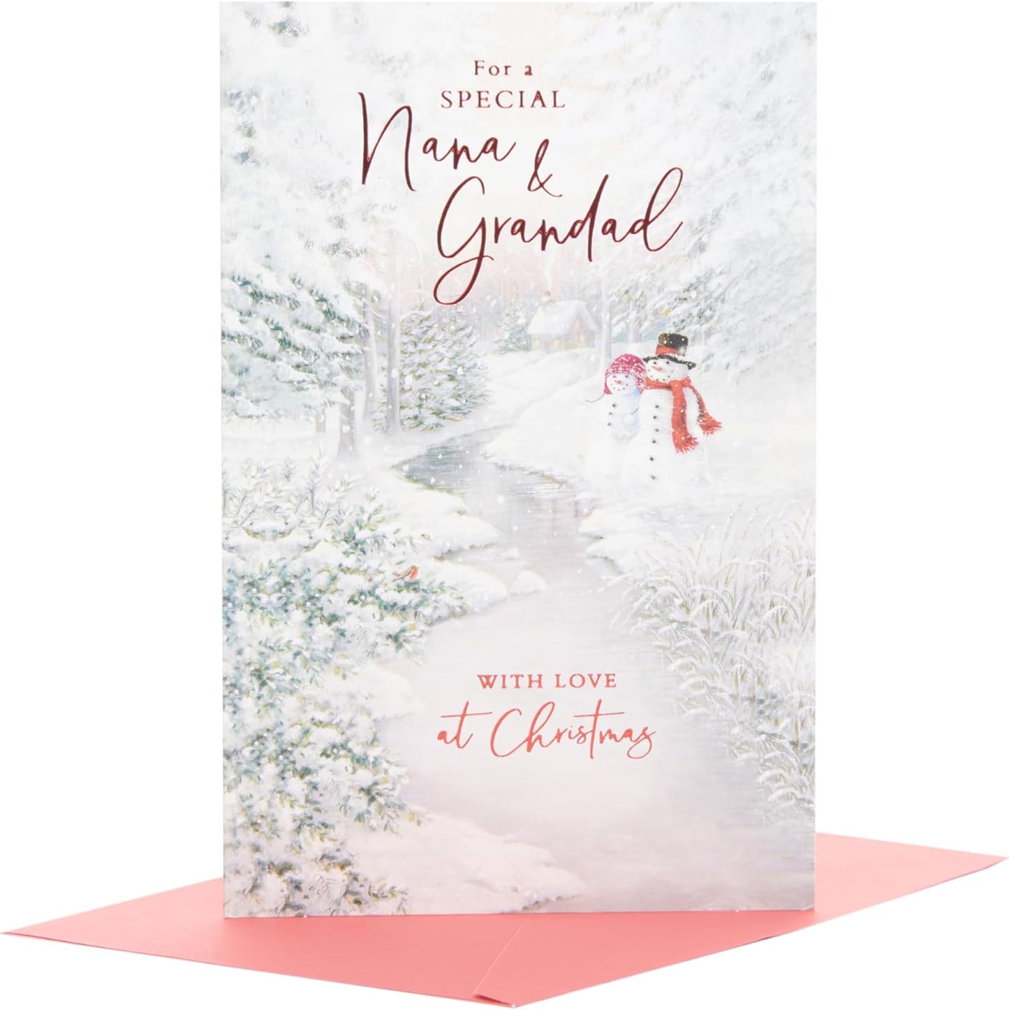 Stunning Snowcouple Design Nana & Grandad Christmas Card