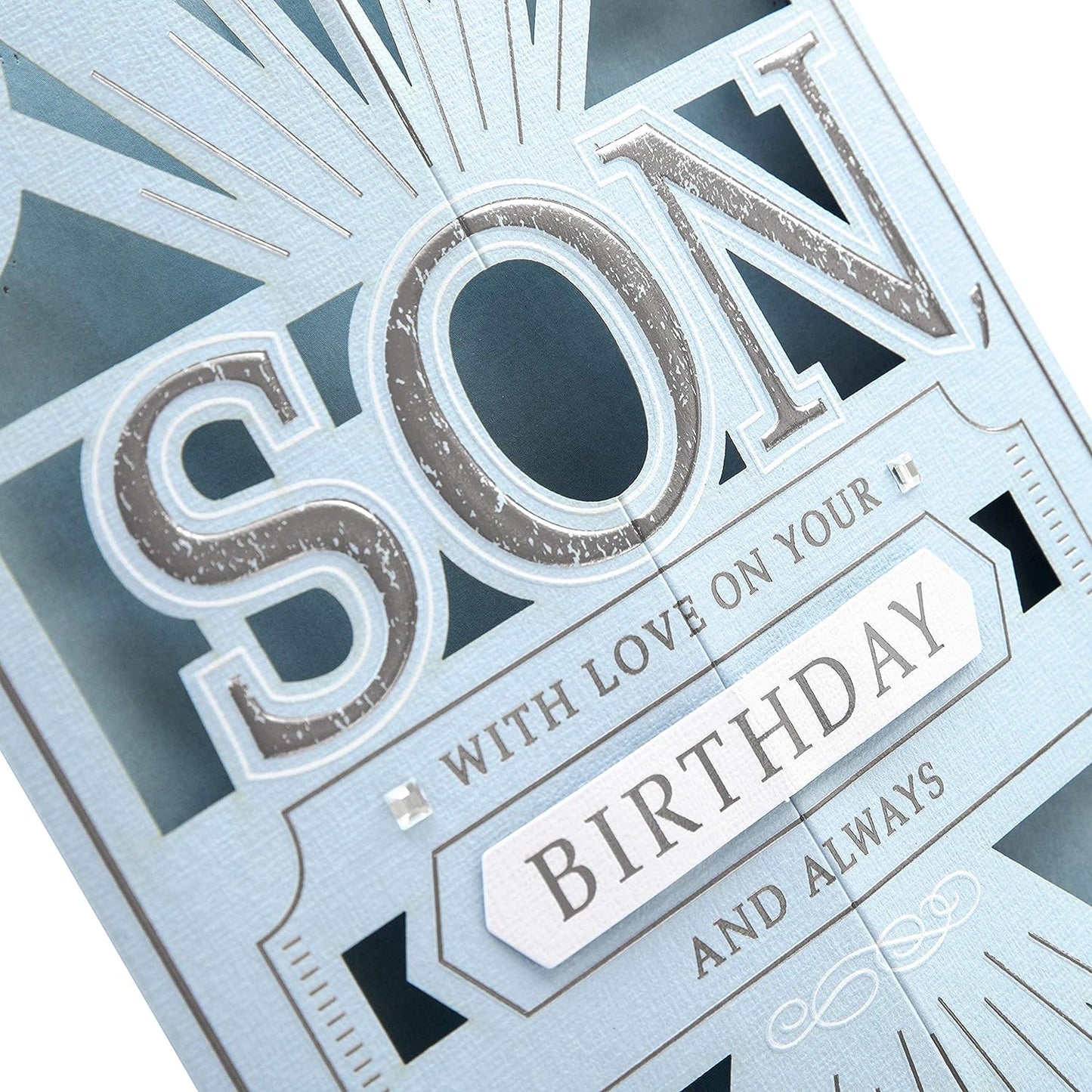 Son Birthday Card Classic Laser Cut 3D Design 