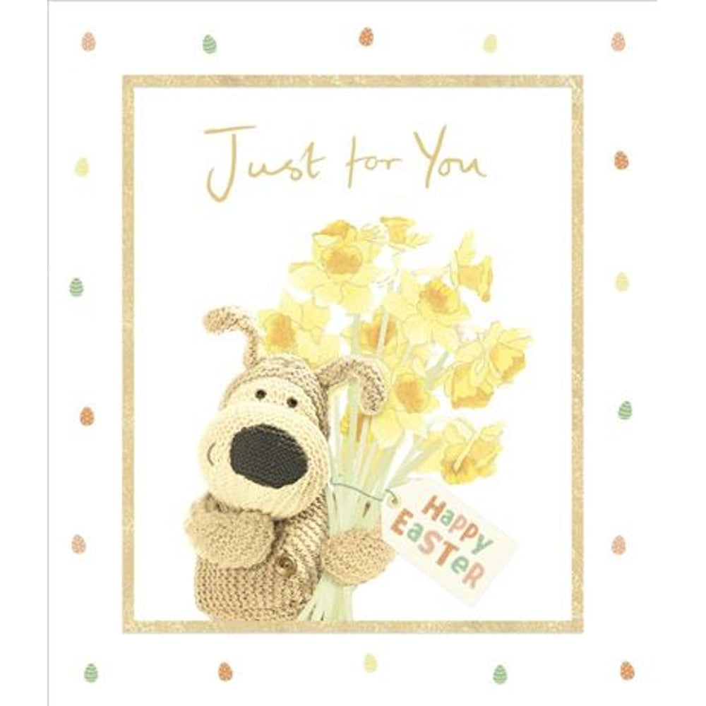 Just For You Boofle with Bunch of Flower Easter Card