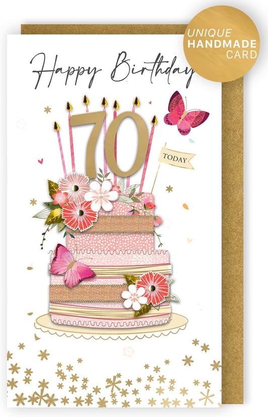 Sweet Surprise Hand-Finished 70th Birthday Card