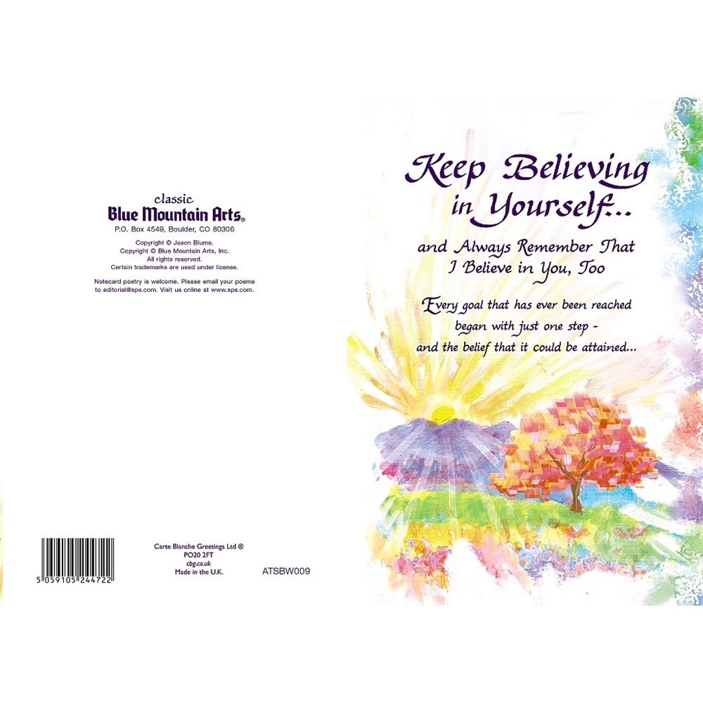 Keep Believing In Yourself..Sentimental Verses Keepsake Greeting Card