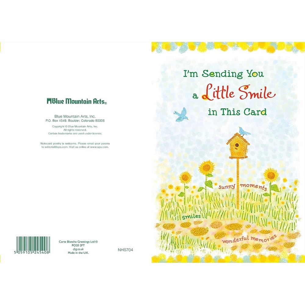 Sending A Smile Sentimental Verses Keepsake Greeting Card