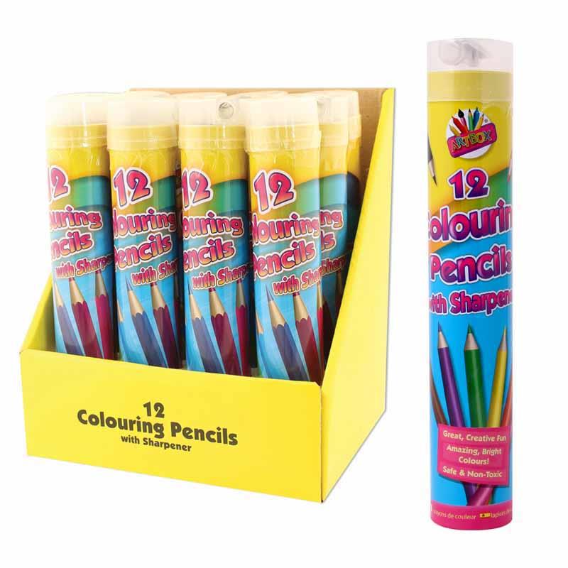 12 Full Size Colouring Pencils + Sharpener