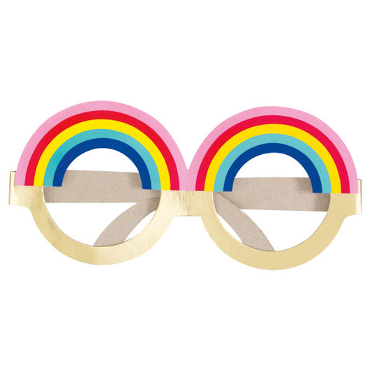 Pack of 4 Foil Rainbow Paper Party Novelty Glasses