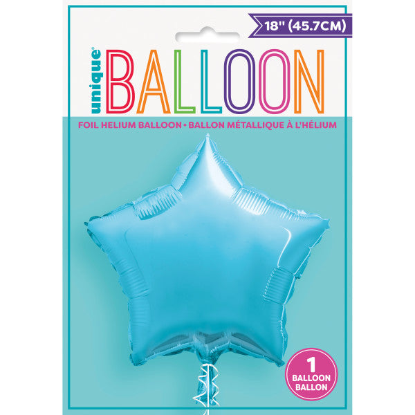 18" Baby Blue Solid Star Foil Balloon