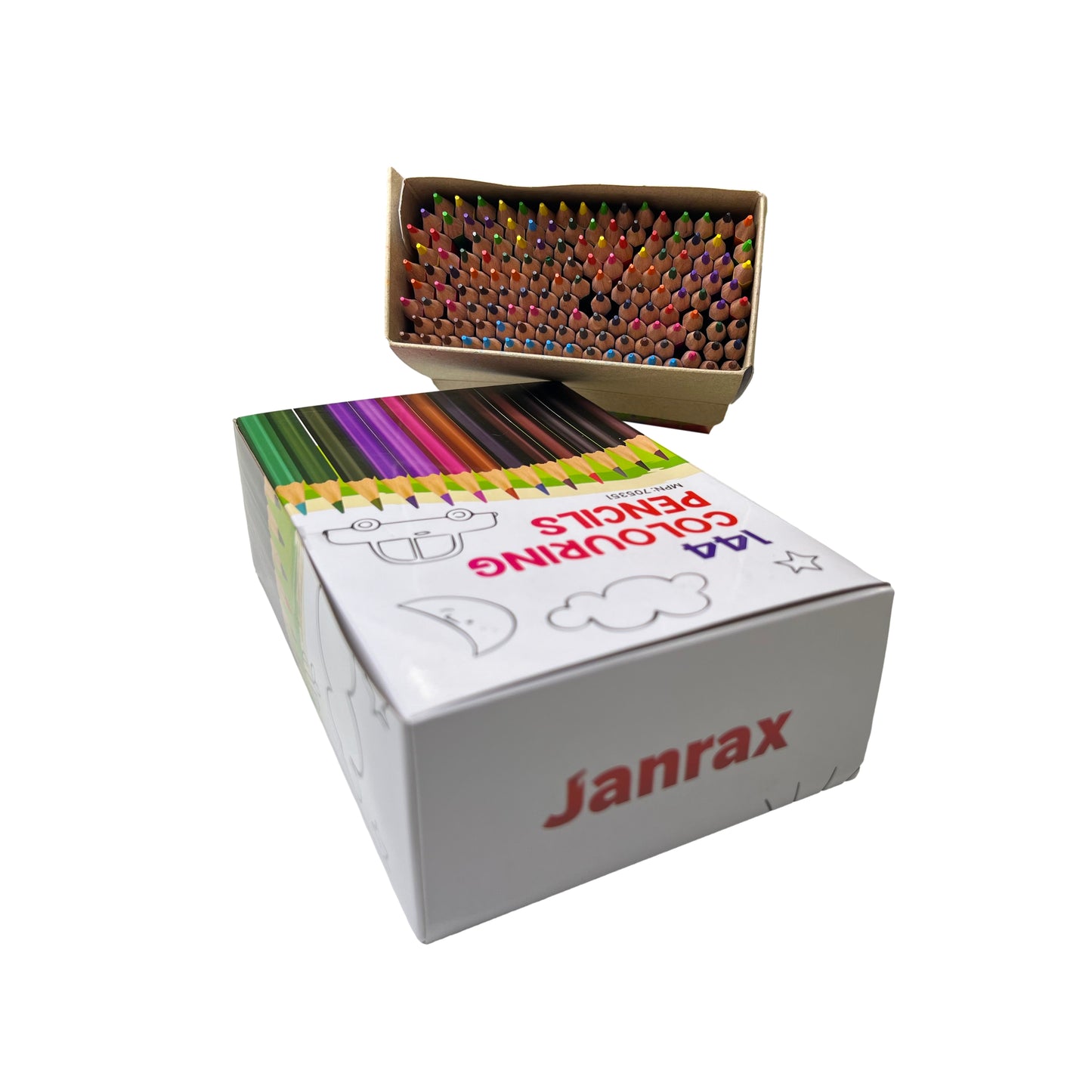 Pack of 144 Classroom Colouring Pencils by Janrax