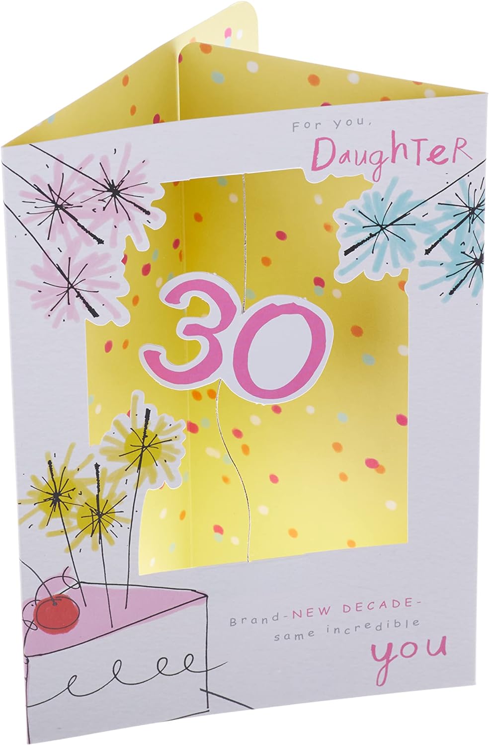 Contemporary 3D Design 30th Daughter Birthday Card