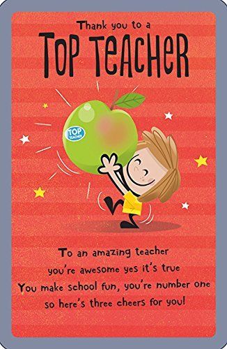 Top Teacher Thank you Greeting Card school 