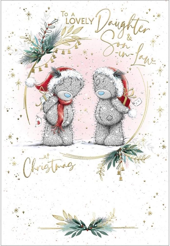 Bears Hiding Gifts Behind Backs Daughter And Son In Law Christmas Card