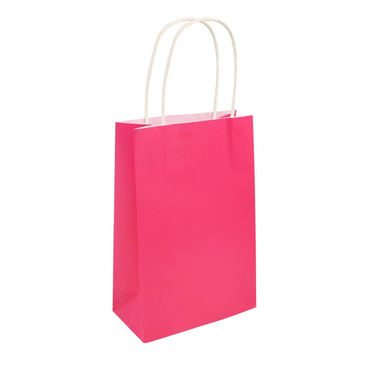 Pack of 6 Hot Pink Paper Party Bags with Handles