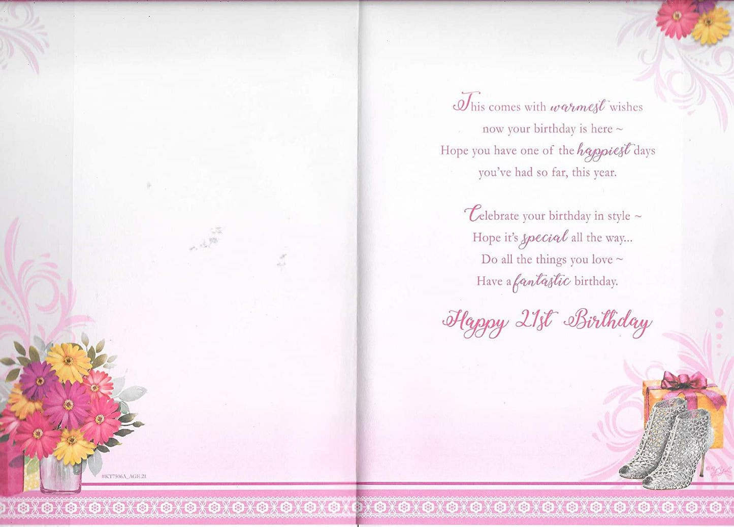 On Your 21st Birthday With Best Wishes Female Keepsake Treasures Greeting Card