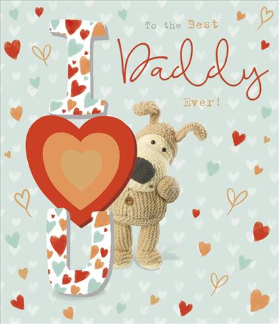 Boofle Standing Behind Heart Daddy Valentine's Day Card