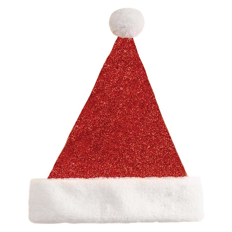 Plush Christmas Metallic Santa Hat