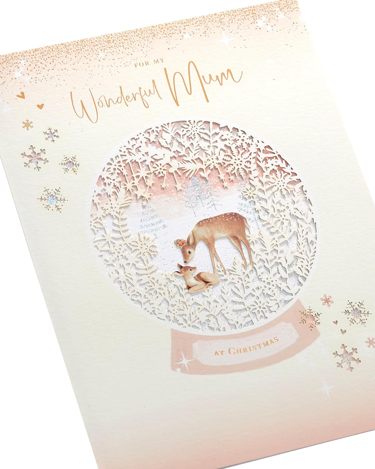 Intricate Snow Globe Design Mum Christmas Card