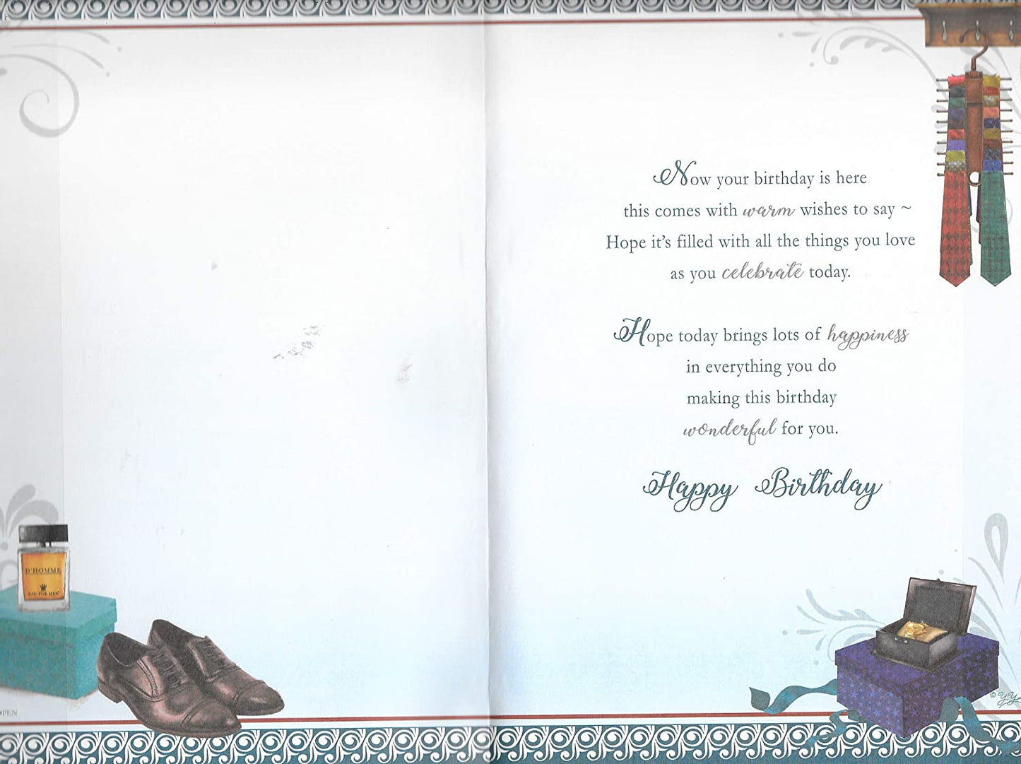 Birthday Wishes Open Male Keepsake Treasures Greeting Card