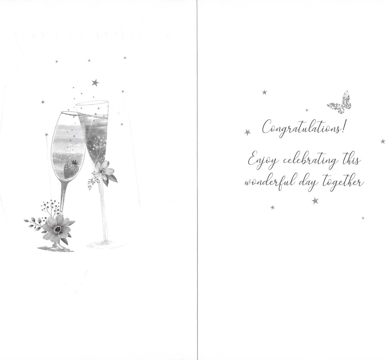 Champagne Glasses On Your Anniversary Congratulations Card