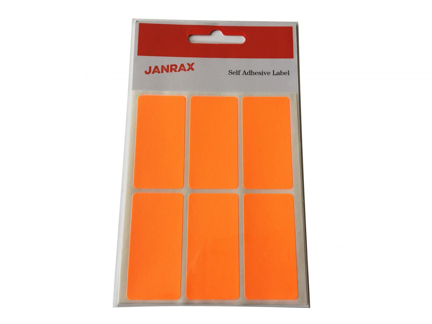 Pack of 120 Fluorescent Orange 25x50mm Rectangular Labels - Adhesive Stickers