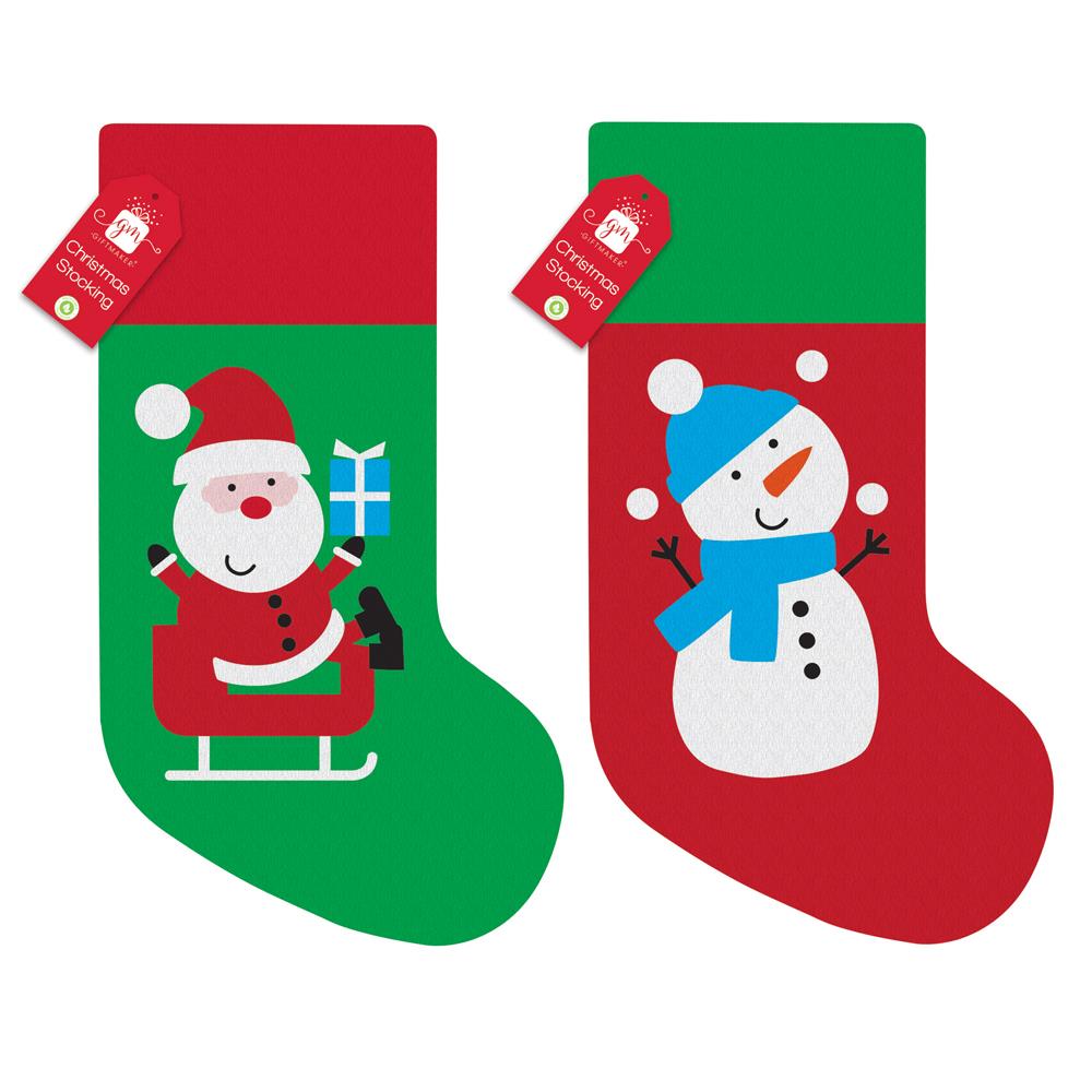 Single Santa or Snowman Design Childrens Christmas Stocking