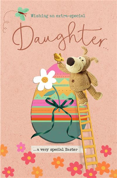 An Extra-Special Daughter Boofle on Ladder Easter Card