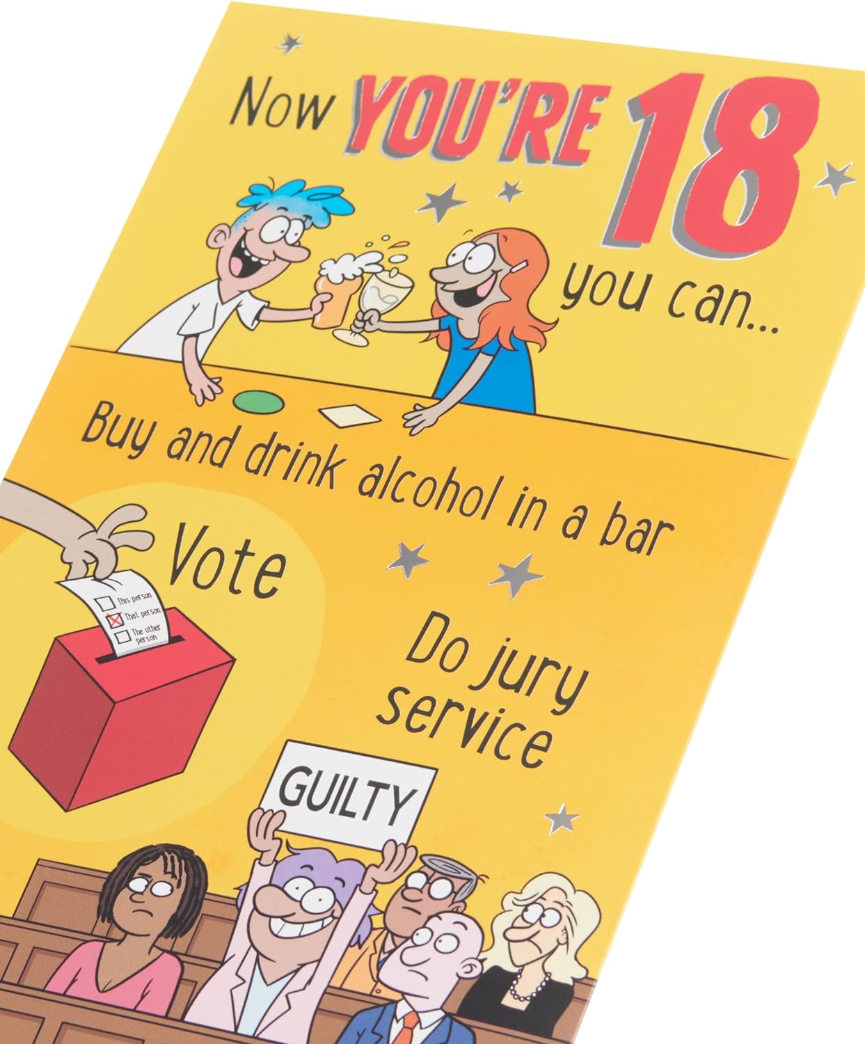 Witty Cartoon Design 18th Birthday Card for Him/Her/Friend