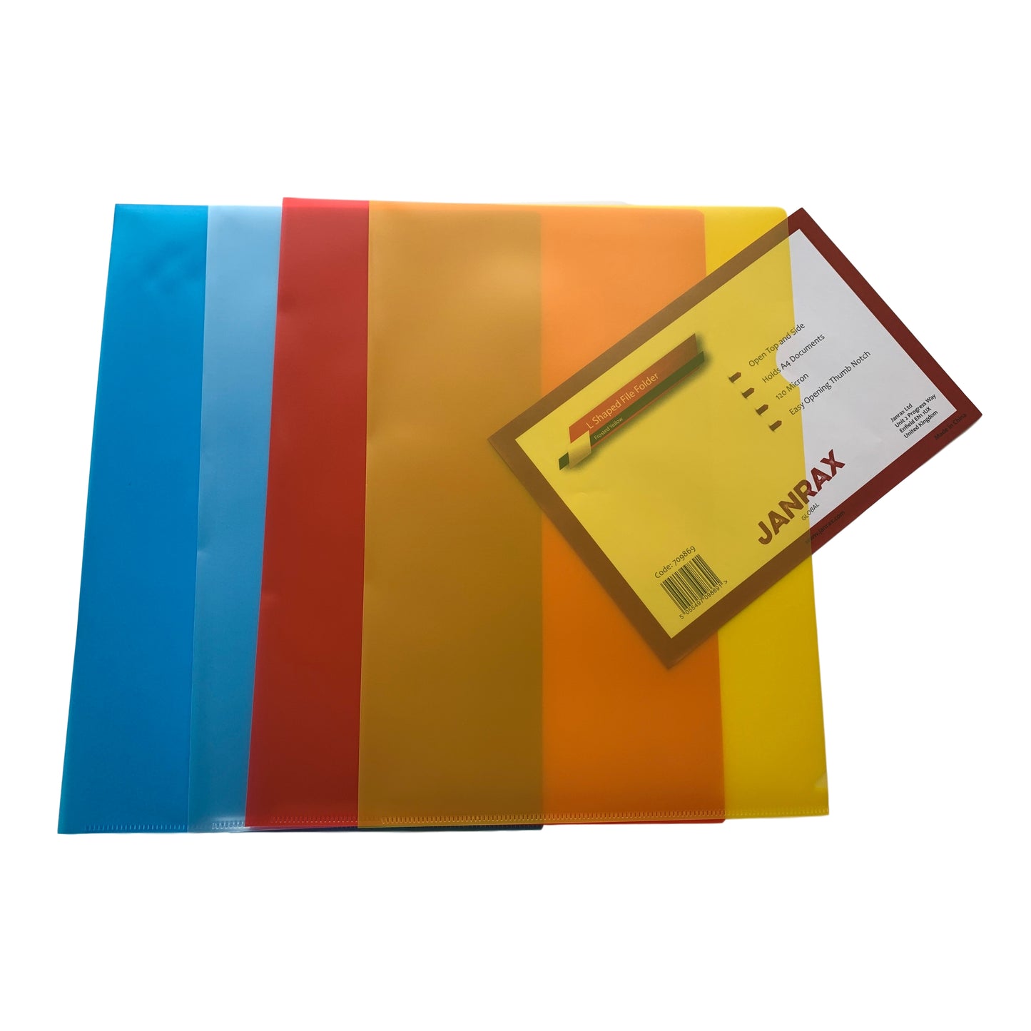 Pack of 25 A4 Clear L Shaped Open Top and Side Report File Folders