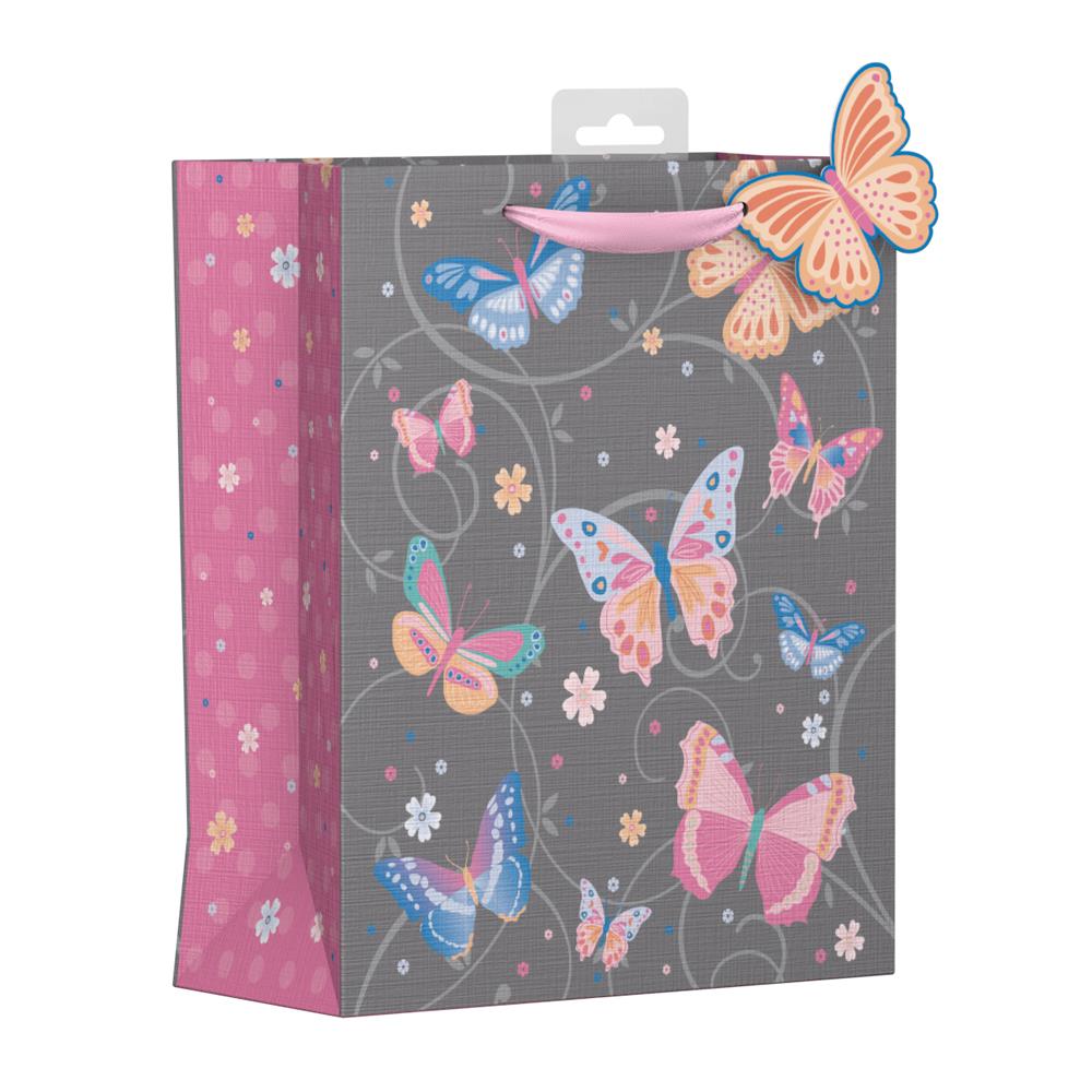 Pack of 12 Butterfly Swirls Design Medium Gift Bags