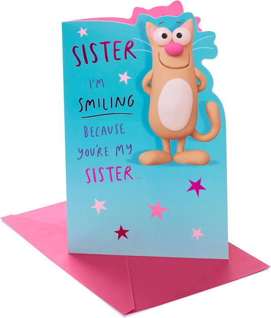 Funny Smiling Design Sister Birthday Card