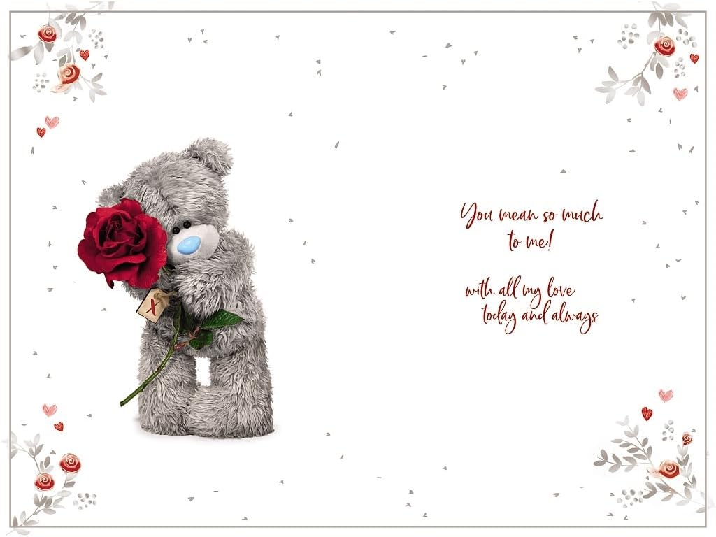 Bear With Rose 3D Holographic Wife Anniversary Card