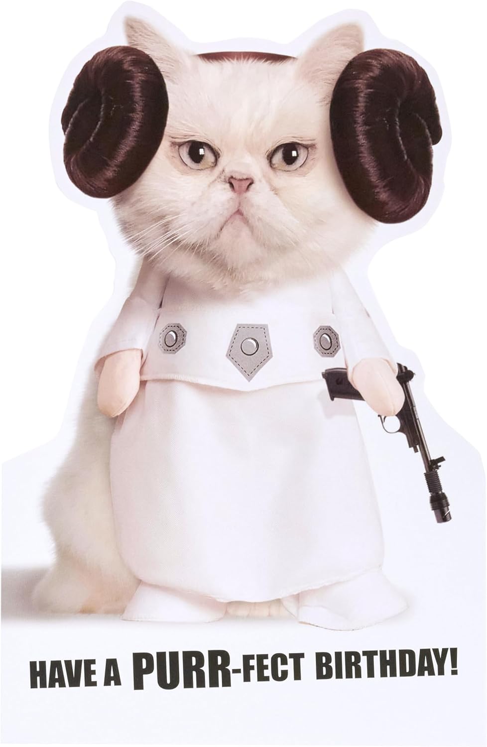 Funny Cat Leia Design Disney Star Wars Birthday Card