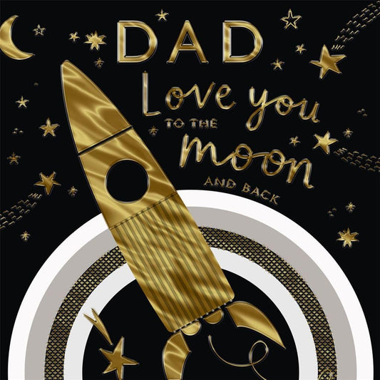 Love You to the Moon and Back Dad Father's Day Card