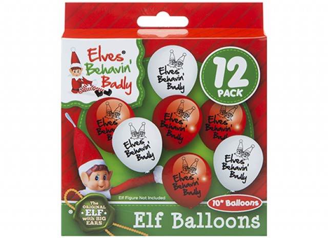 Pack of 12 10" Printed Elf Christmas Balloons