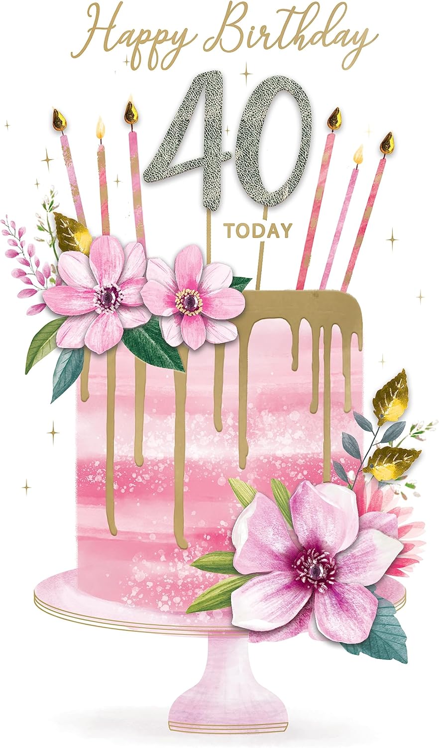 Embellished Cake 40th Birthday Card