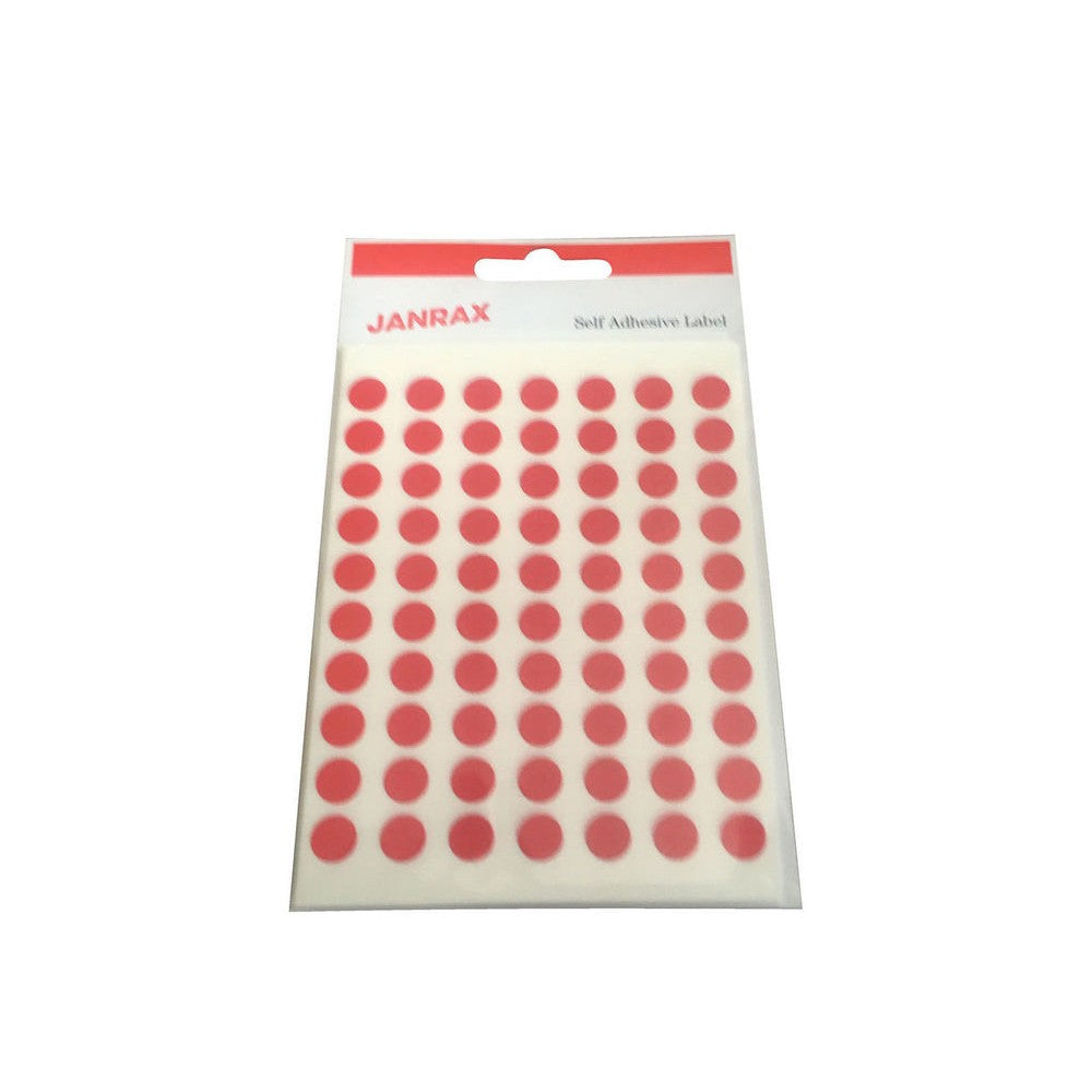 Pack of 2800 Red 8mm Round Labels - Stickers