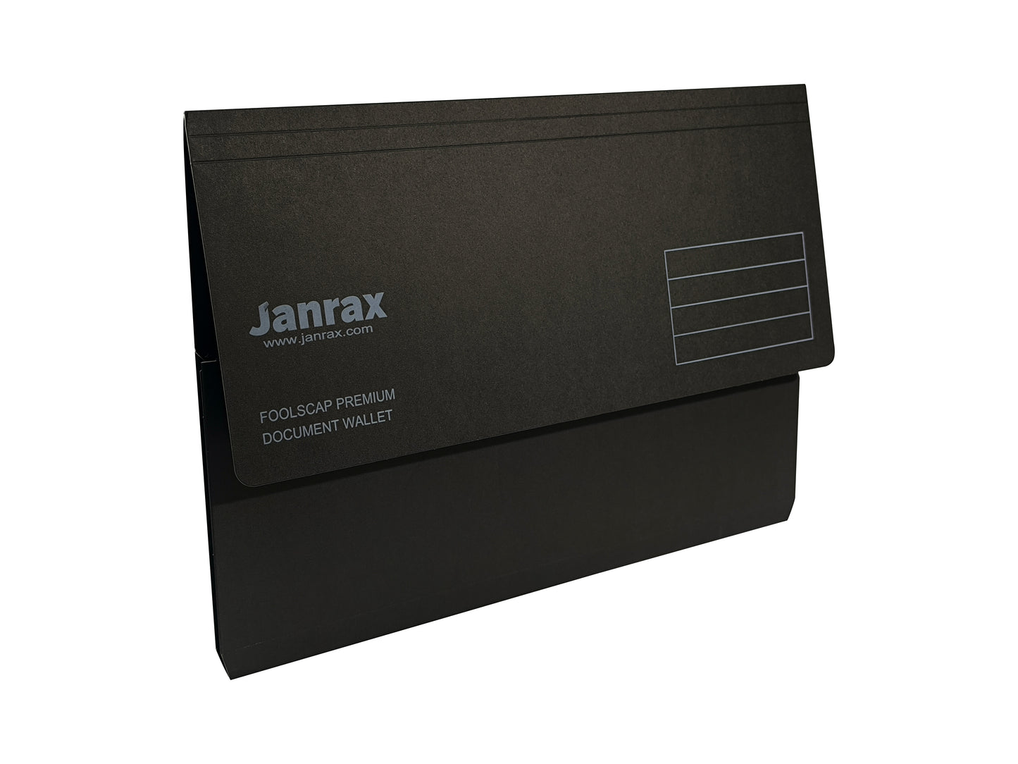 Pack of 100 Black Card Premium Foolscap Document Wallets