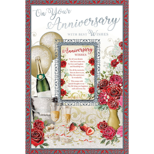 On Your Anniversary With Best Wishes Keepsake Treasures Greeting Card