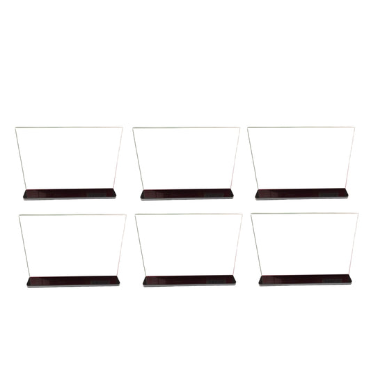 Pack of 6 Horizontal Design Acrylic Sign Holder 21 x 14.8cm